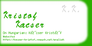 kristof kacser business card